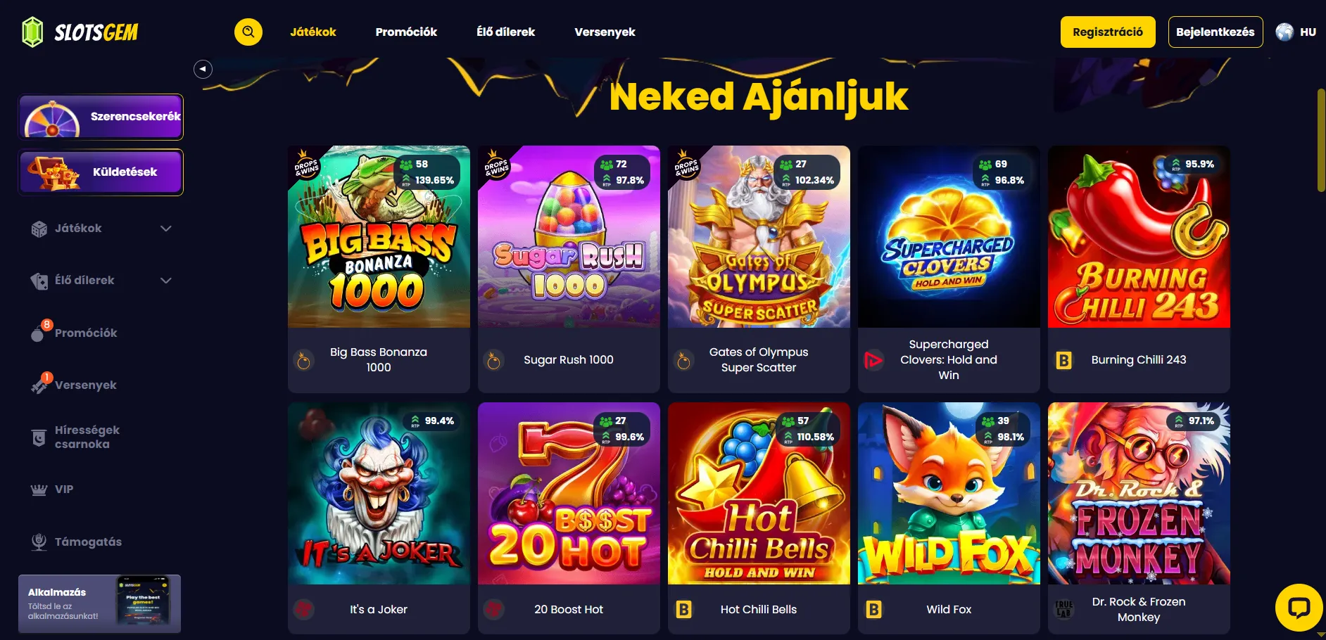 Nyerőgépek a Legjobb fizetős online casino kínálatában